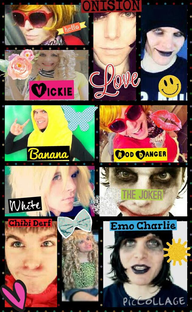 ripmylife43001's tweet photo. @Onision I put all my fav characters in a collage (sorry if I messed up their names) I hope you like it 😆 #EmoCharlie http://t.co/HcEHibbEWK