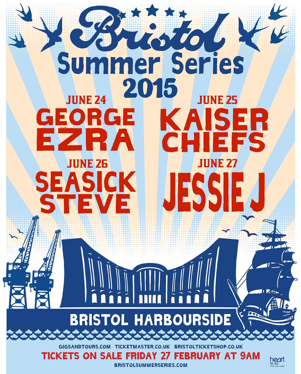 Creative_Common's tweet image. RT @bsummerseries: ANNOUNCEMENT: Line up for 24th - 28th June 2015: @george_ezra @KaiserChiefs @SeasickSteve @JessieJ