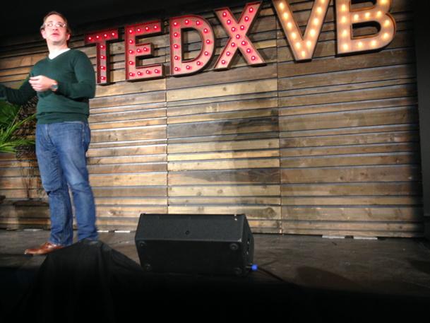 LParres's tweet photo. @colinmangham says "Quiet your clevernes" and "Find your woods." #TEDxVB http://t.co/iCqA3IRN2L