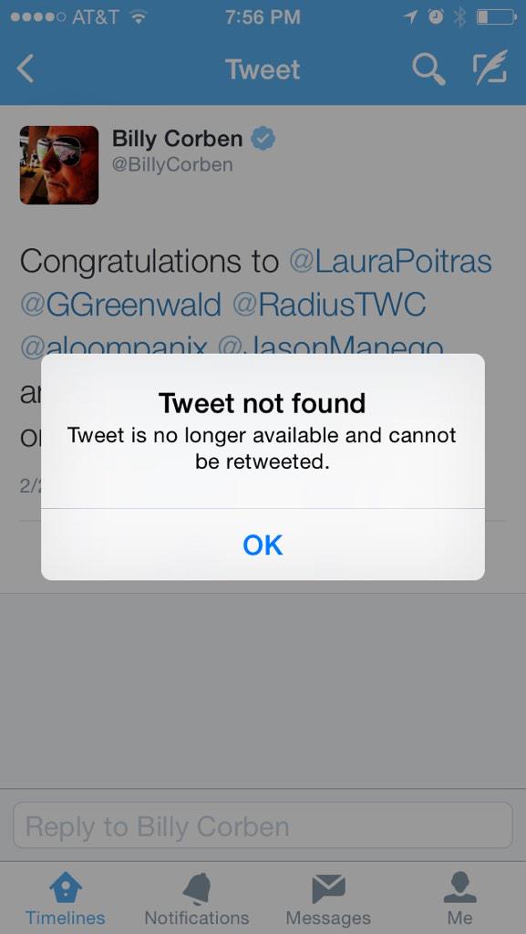 smashcutter's tweet image. @BillyCorben @laurapoitras @ggreenwald @RadiusTWC is it a joke I tried2fav a congrats on ur win&amp;amp;got this #docsmatter