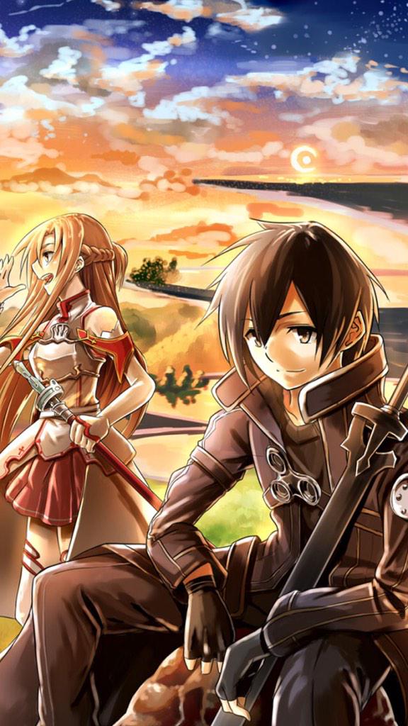 MsComika's tweet photo. New iPhone wallpaper. 😍🔪 #SwordArtOnline #kiritoXasuna #bringbackYui http://t.co/d8siK3g8Ta