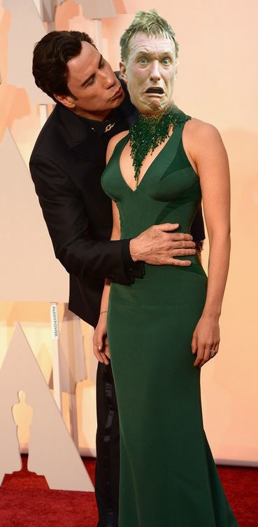 paddypower's tweet photo. Travolta gave big Phil a bit of a fright last night too... #Oscars2015 http://t.co/ZPC4xpT2fA