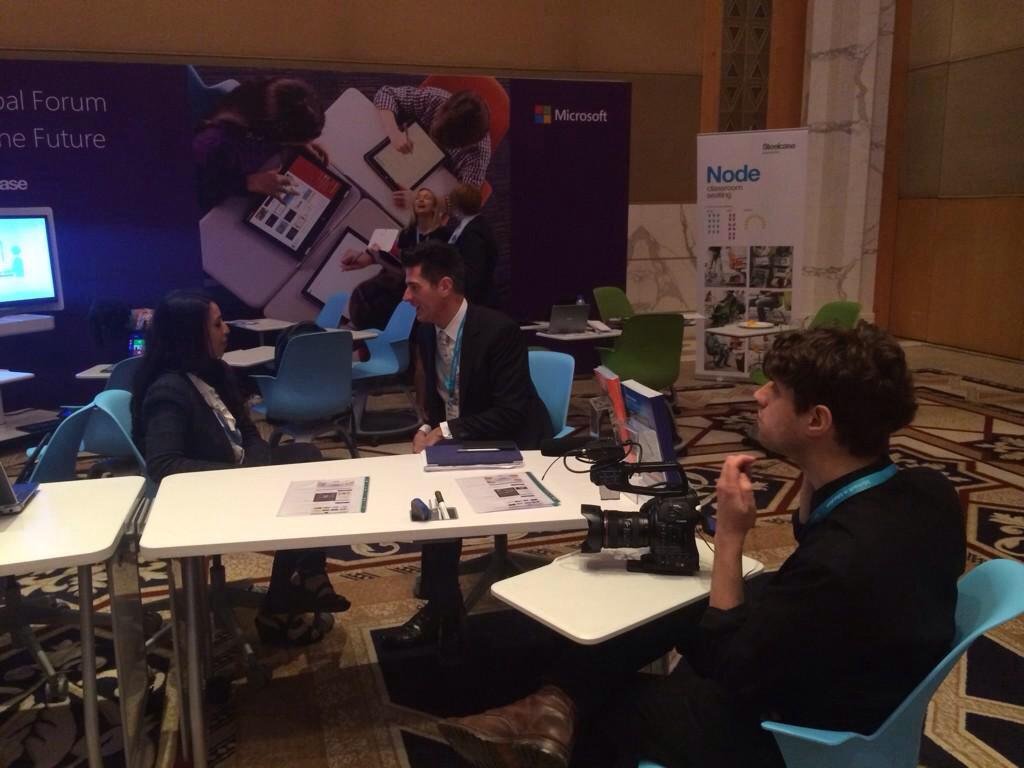 MeenakshiUberoi's tweet photo. Honoured to be interviewed by @AnthonySalcito & discuss #deeplearning & more #MicrosoftGF @DePedagogics #MIEExpert15 http://t.co/k6ef5uLQLZ