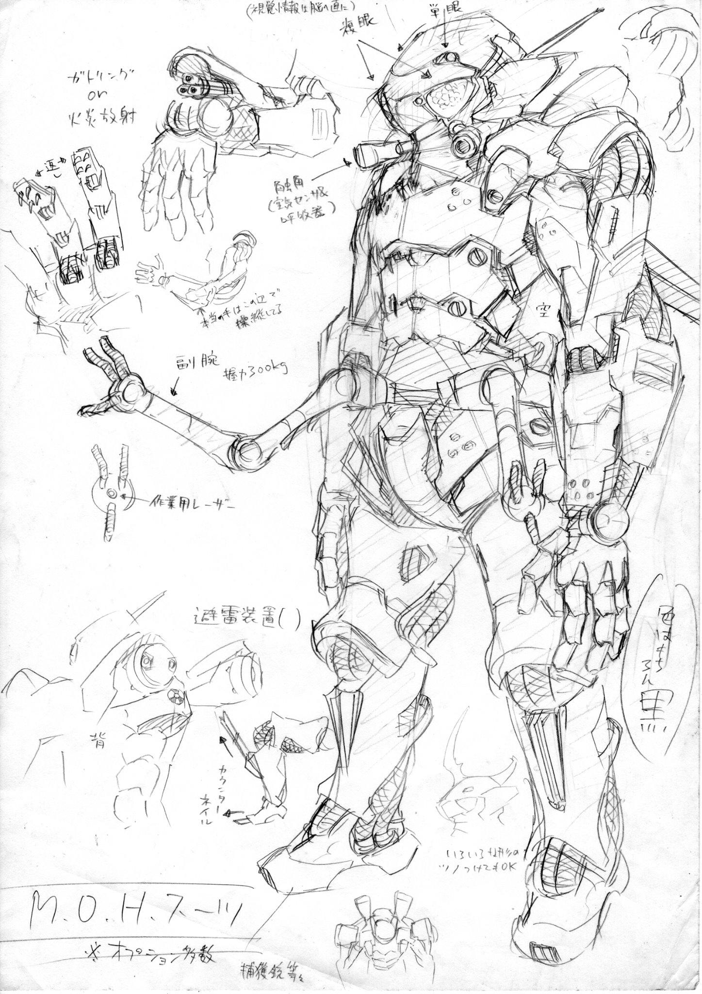 木村聡 ボーダーワールド2巻発売中 Rainhard アドルフのライバル ハインリヒが着用するｍ ｏ ｈスーツの初期設定ラフです Http T Co Voz02ejg3r Twitter