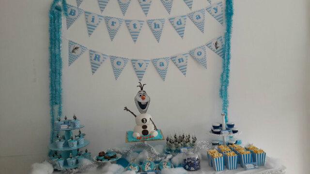 Olaf dessert table party theme for revano 3rd birthday ♥