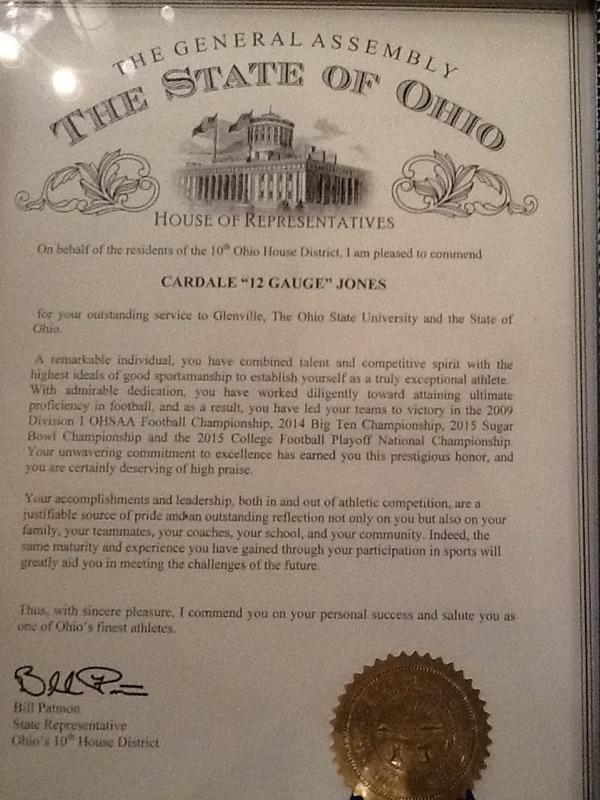 Cardale Jones! Cardale Jones! The Whole State of Ohio! Cardale Jones!