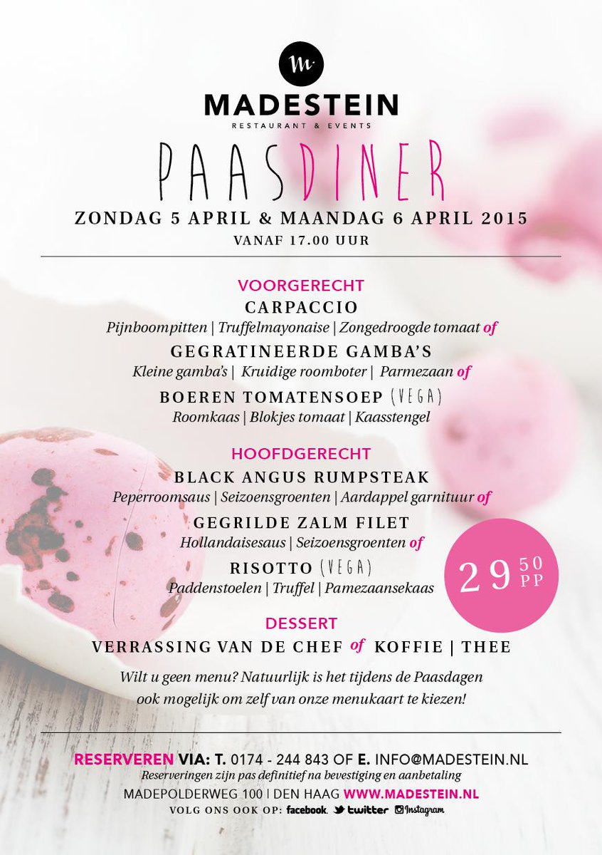 HAPPY EASTER...
Nog geen plannen? Reserveer! #Easter #Pasen #Paasbrunch #Paasdiner #vrolijkpasen #spring #lente #egg