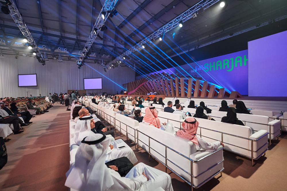EntMagazineME's tweet photo. Deputy Ruler of #Sharjah HH Sheikh Abdullah bin Salem Al Qasimi announced new @sharjah24 during #IGCF2015 #UAE #media http://t.co/1HVl0N7six
