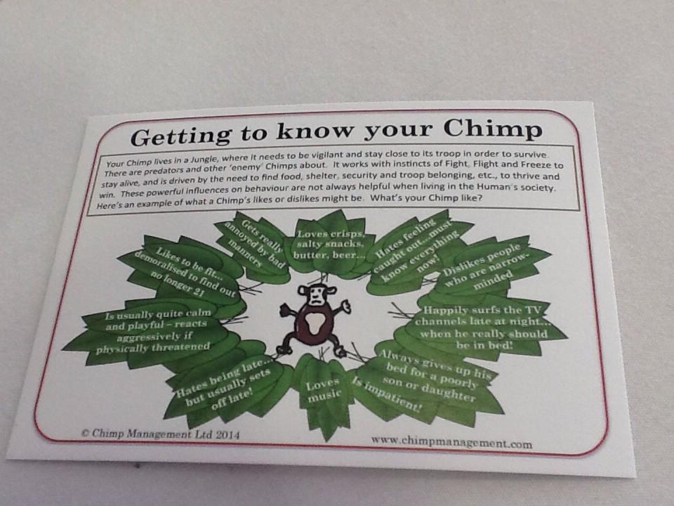 HCATschools's tweet photo. Dr Kate Goodger asking us to identify and get to know our inner chimps! http://t.co/sJBsXTEtMU