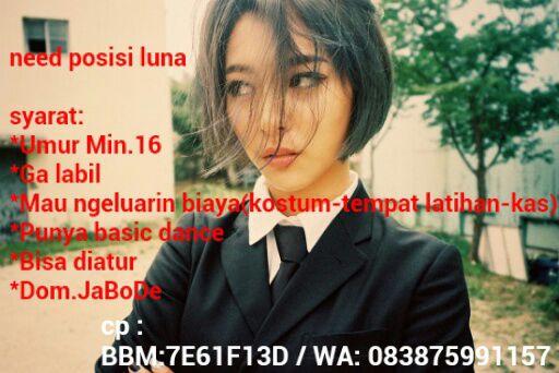 GX_EDC's tweet image. @RedHood_ID [HELP RT] Open audition for Luna,  minat? cek pict ^^ thanks :)