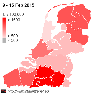 griepmeting's tweet photo. De griep golft heen en weer. In Nederland blijft het aantal griepachtige gevallen gelijk, in Vlaanderen weer stijging http://t.co/8qUUOZyRGR