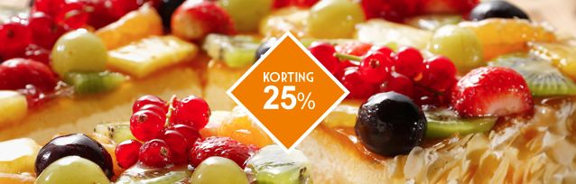 Alleen nog deze week: 25% korting bij taartbestelling via bakkervanmaanen.nl/taarten (kortingscode webshop2015)