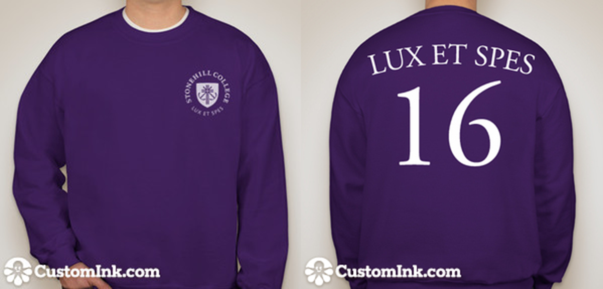 Stonehill2016's tweet photo. Class of 2016 Sweatshirts go on sale at the Info Desk TODAY! Check them out; on sale today through March 6th for $14! http://t.co/EmO56pG9BX