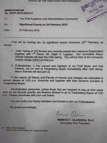 CTHTIMSC's tweet image. “@ThePLMayer: ANNOUNCEMENT:

Walang klase tomorrow starting 3PM! :D Keep safe guys! http://t.co/cGp2lxK2DN”