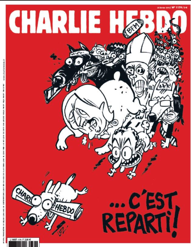 Und das ist sie die seite eins des neuen #CharlieHebdo