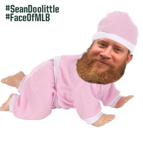 #FaceOfMLB Fun Fact: #SeanDoolittle played the role of #fakebaby in “American Sniper.”