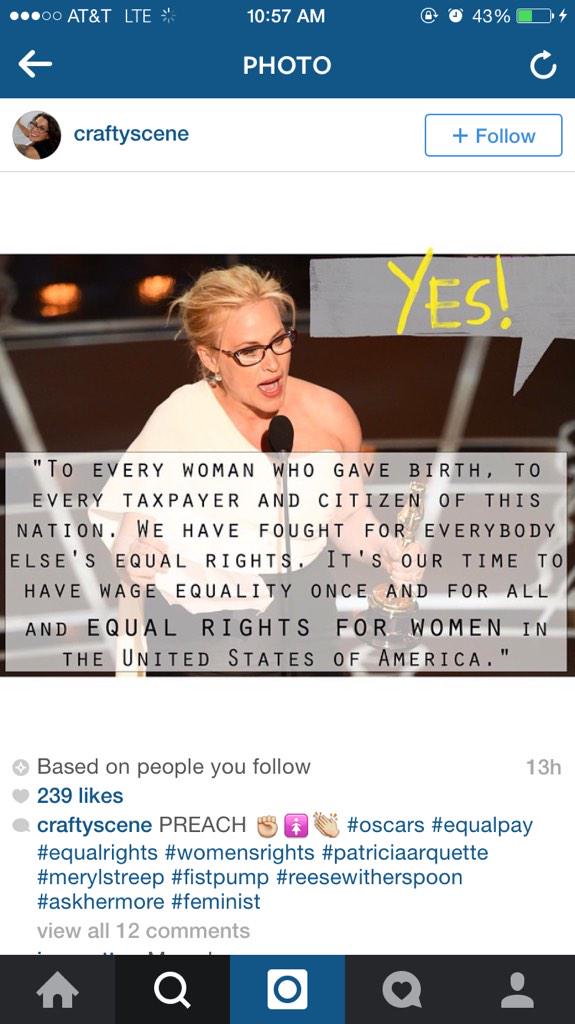 roxy_doubler's tweet photo. @ms_swiz #PatriciaArquette #WomenRights #HUM107B http://t.co/6rDuubBTUU
