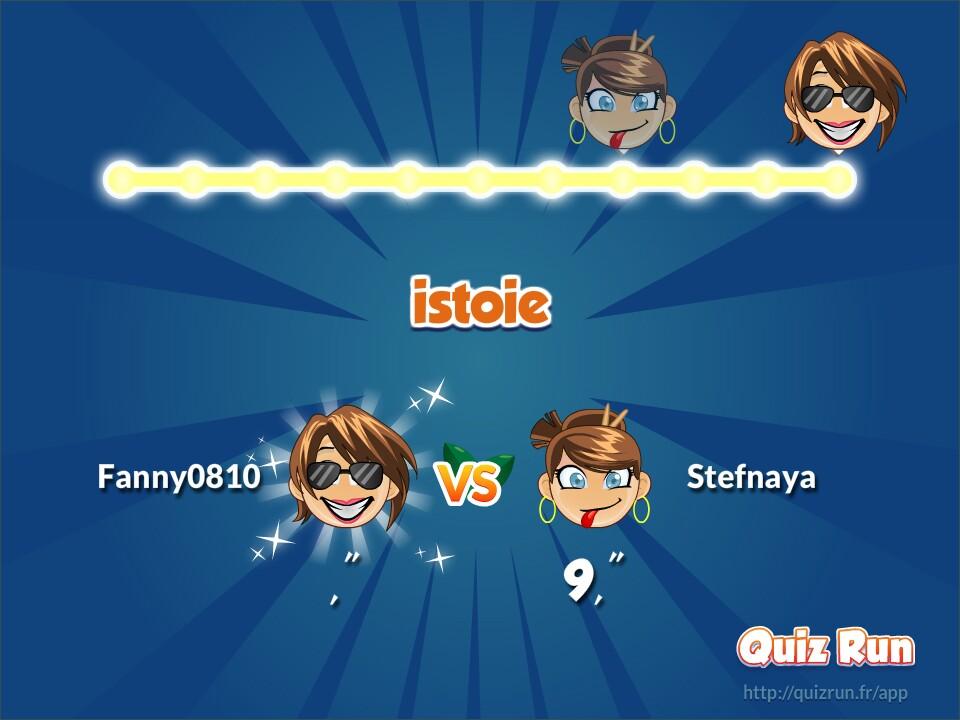 FannyGodart's tweet image. J'ai battu Stéphanie Negrao en 43,38’’ sur Quiz Run ! quizrun.fr/rnS