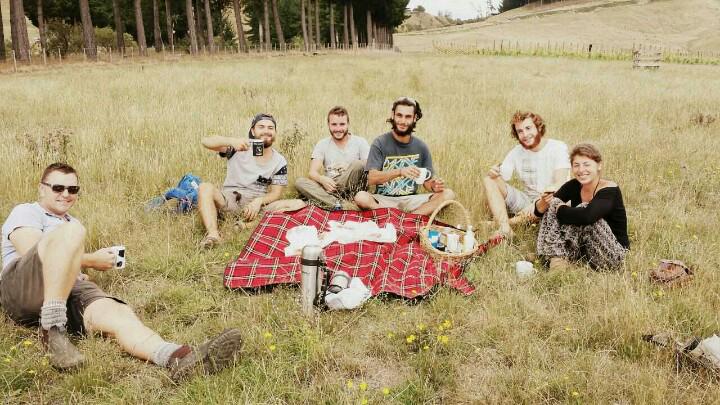 EasthopeWine's tweet photo. Smoko at the vineyard #frenchhelp #great views http://t.co/w55kgI0OOh