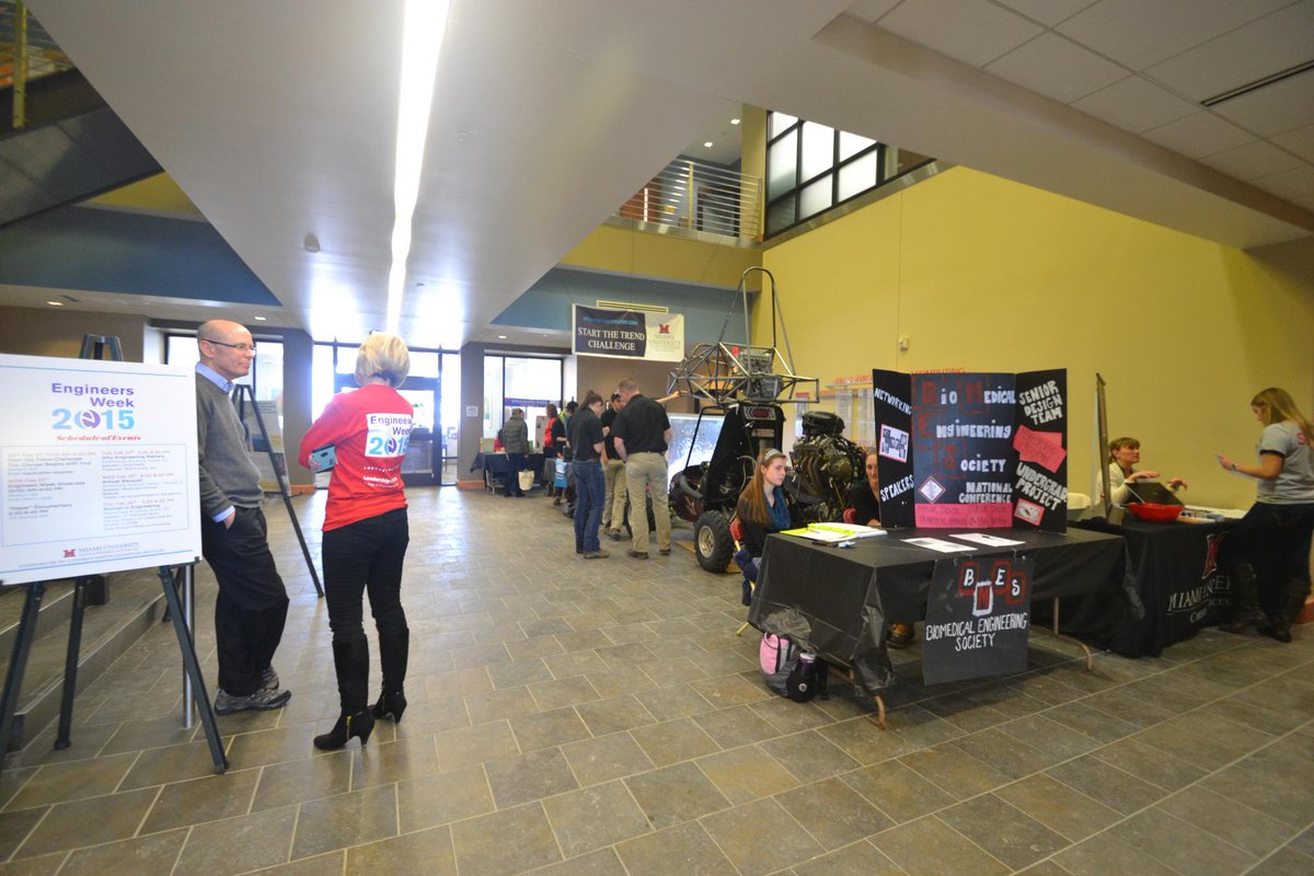CaseyBiles's tweet photo. #EngWeekMiamiOH #Iamanengineer  Engineering Expo from 10-4! Come talk to some really awesome engineering students! http://t.co/L42vJcEp8O