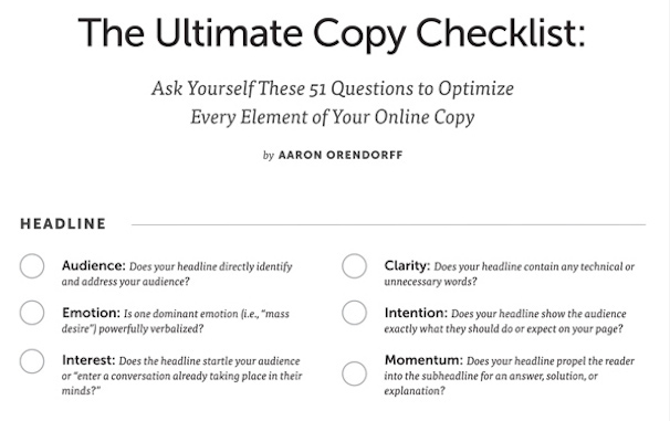 kristileilani's tweet photo. The Ultimate Copy Checklist: 51 Questions to Optimize Every Element of Your Online Copy  http://t.co/Y2Avpmfib4 http://t.co/csK1ps7SmF