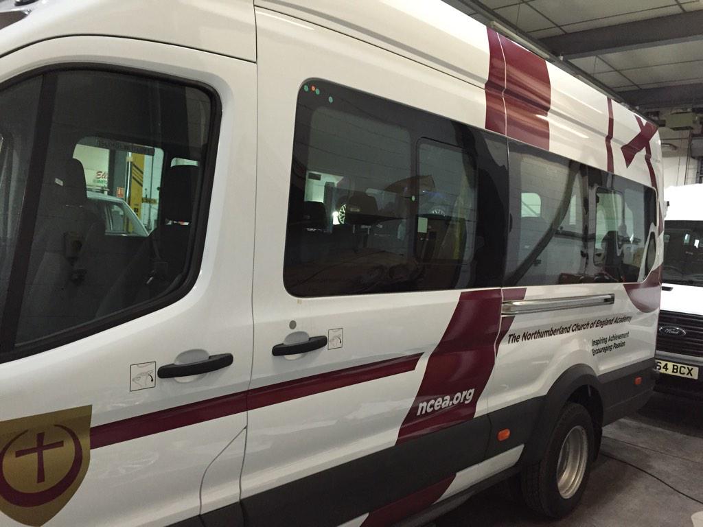 MidlandsSigns's tweet photo. 2 x mini busses complete today for the Northumberland church http://t.co/qXXe56WNvk
