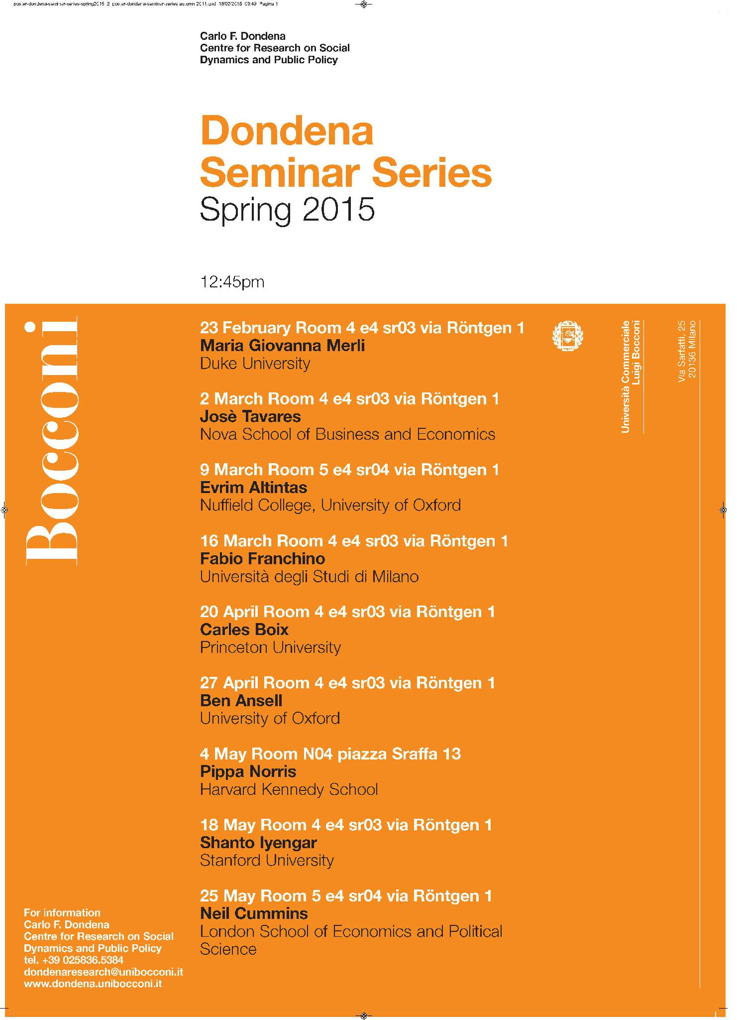 Valentino Larcinese On Twitter Spring 2015 Seminar Series - 