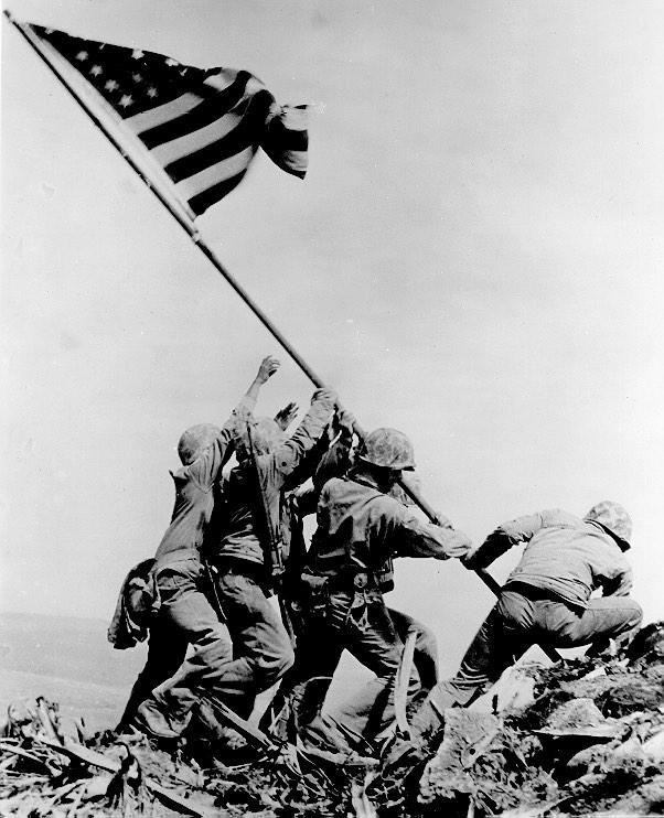 70 years ago today, my grandpa was on top of Mt Surabachi seeing this flag raised with his own eyes. #UncommonValor