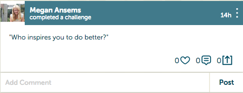 We_365's tweet photo. #We365er Megan Anserm wants to know, "who inspires you to do better?" #AskHerMore http://t.co/dsarb2r36H