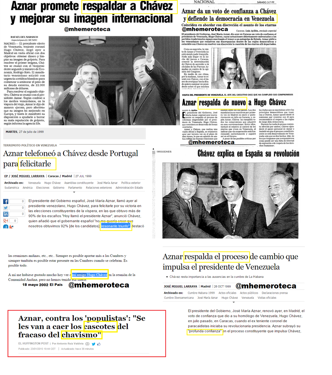 Mhemeroteca's tweet photo. #PabloIglesiasenT5 

Aznar y Chávez

AMIGO
RESPALDO A CHÁVEZ http://t.co/Uf7NTgGl1i