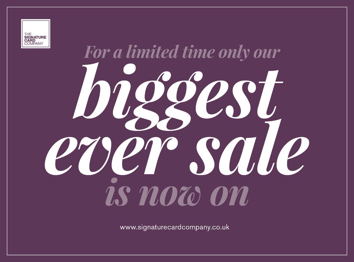 SignatureCardCo's tweet image. Our biggest ever sale to date is now on, don't miss out! signaturecardcompany.co.uk