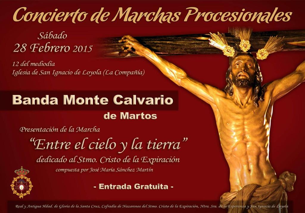 Hdad_SantaCruz's tweet photo. El próximo sábado la banda @MonteCalvario_ presentará la marcha dedicada al Santísimo Cristo de la Expiración http://t.co/zMc7DBbHvF