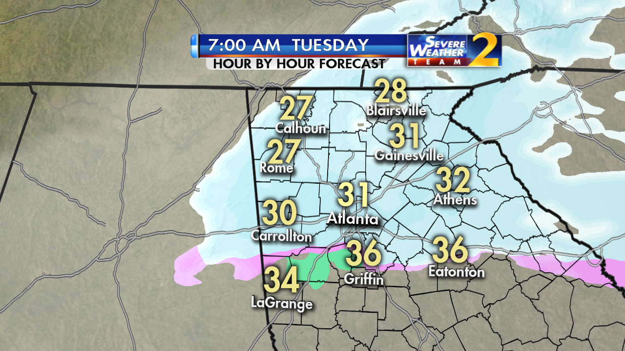 WSBTV on Twitter "PHOTOS Hourbyhour snow forecast for metro