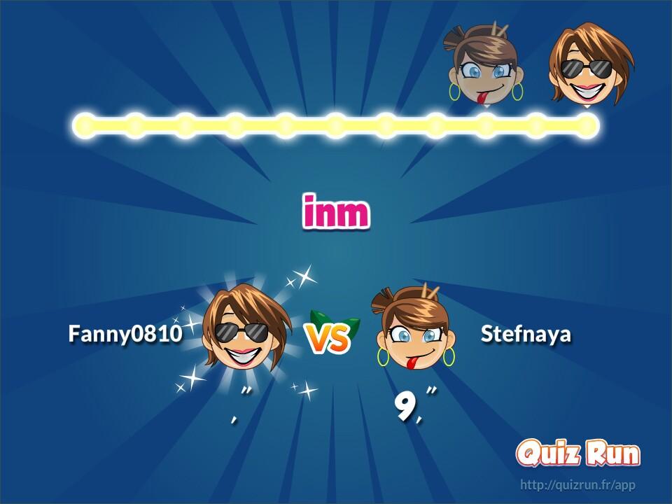 FannyGodart's tweet image. J'ai battu Stéphanie Negrao en 32,84’’ sur Quiz Run ! quizrun.fr/rnS