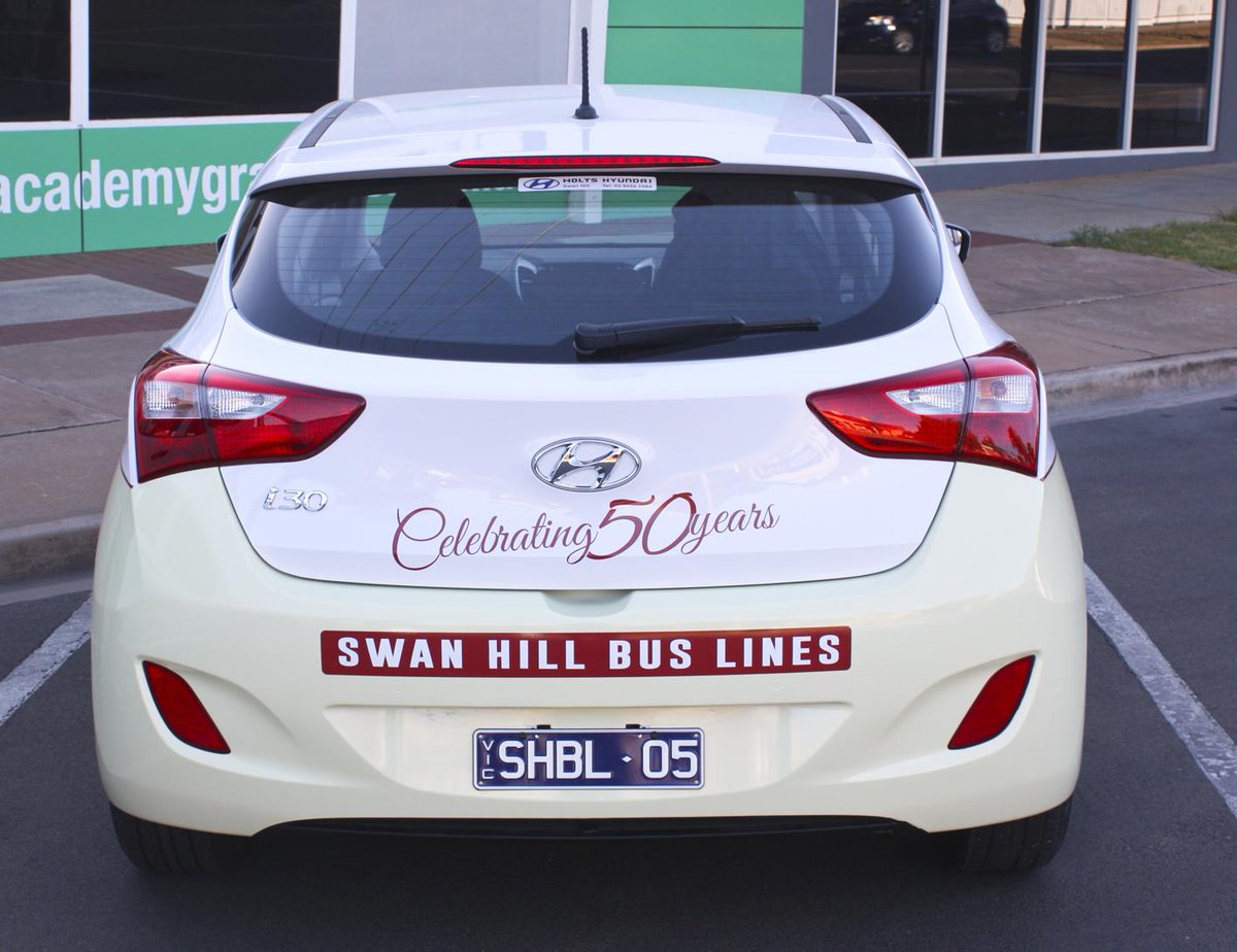 Swan Hill Bus Lines i30. Matches the 50 year town bus we wrapped a couple of weeks ago.