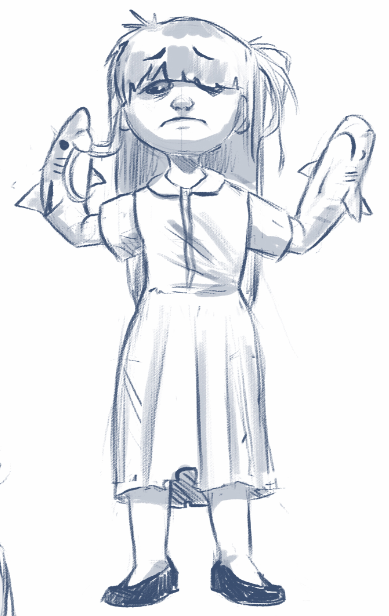 TimeWarpCreate's tweet image. Anyone having a case of the Mondays?  Check out an early concept sketch for the Shark Handed Girl.