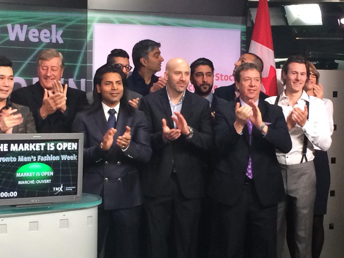 MoVernie's tweet image. Nice chatting with you Hussein at TSX Bell Ring Ceremony 2day! Look 4ward seeing ur runway show this week! @HDHOMME