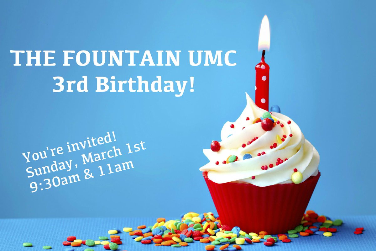 TheFountainGA's tweet photo. Join us THIS Sunday as we celebrate our 3rd Birthday as a church! Birthday cake, bounce house, &amp; a new series. http://t.co/HY6KbfpmhC