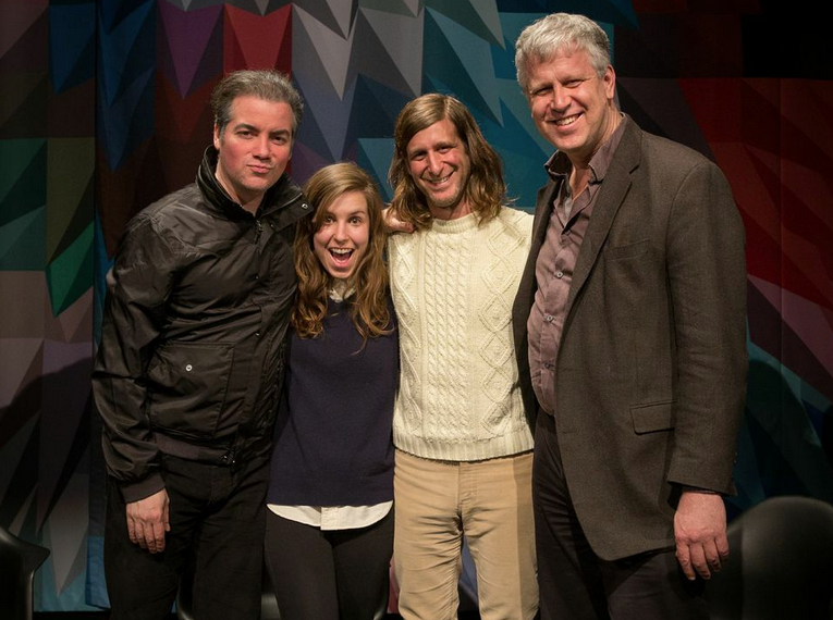 MovingImageNYC's tweet photo. All smiles at our @Wild_Canaries preview this past Saturday! Great pic of @vaneykje @Elcoldchi @sophiathecolest http://t.co/NY9ebCXlNU