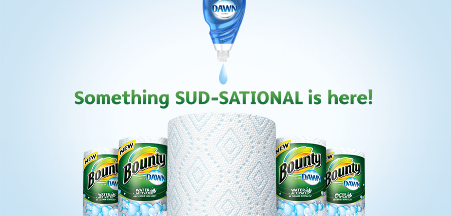 Bounty's tweet photo. NEW Bounty with Dawn blasts through tough messes. Pick some up today in your paper towel aisle! #quickerpickerupper http://t.co/ER2lxIpN6O