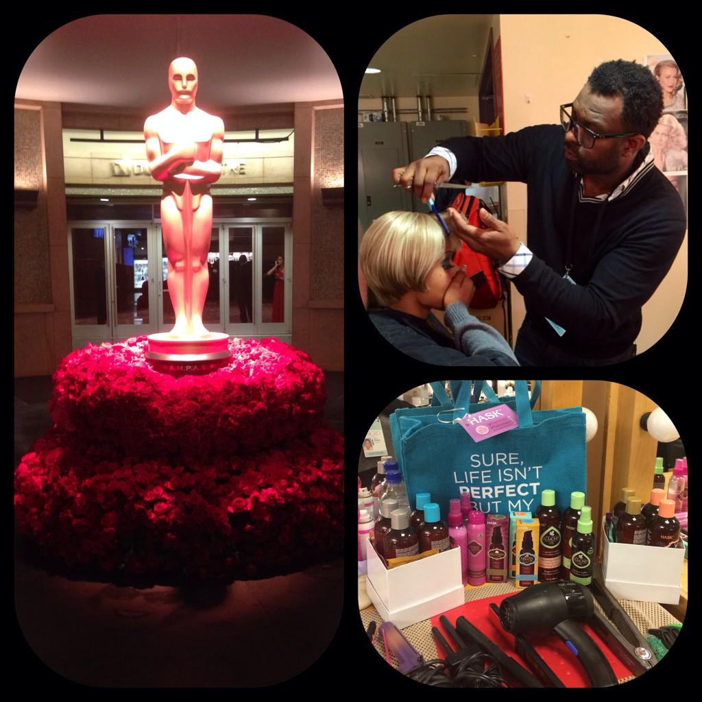 EdMorrisonhair's tweet photo. Shout out 2 @HaskHair #haskhair for the generous &amp; beautiful support backstage @ #Oscars2015 http://t.co/ttLLYldMUM