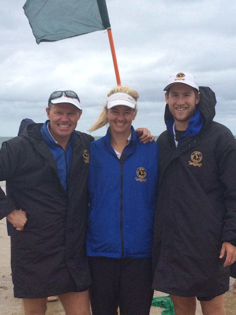 Carey surf league at torquay... It's blowing a gale but we're having fun