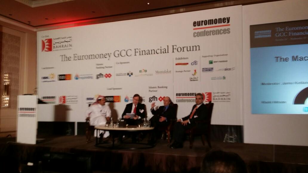 sabbaghj's tweet photo. 1st panel interview #emBahrain 
Jarmo Kotilaine, Khalid Alkhater,
James Rickards, John Sfakianakis http://t.co/UVGmdKS0iJ