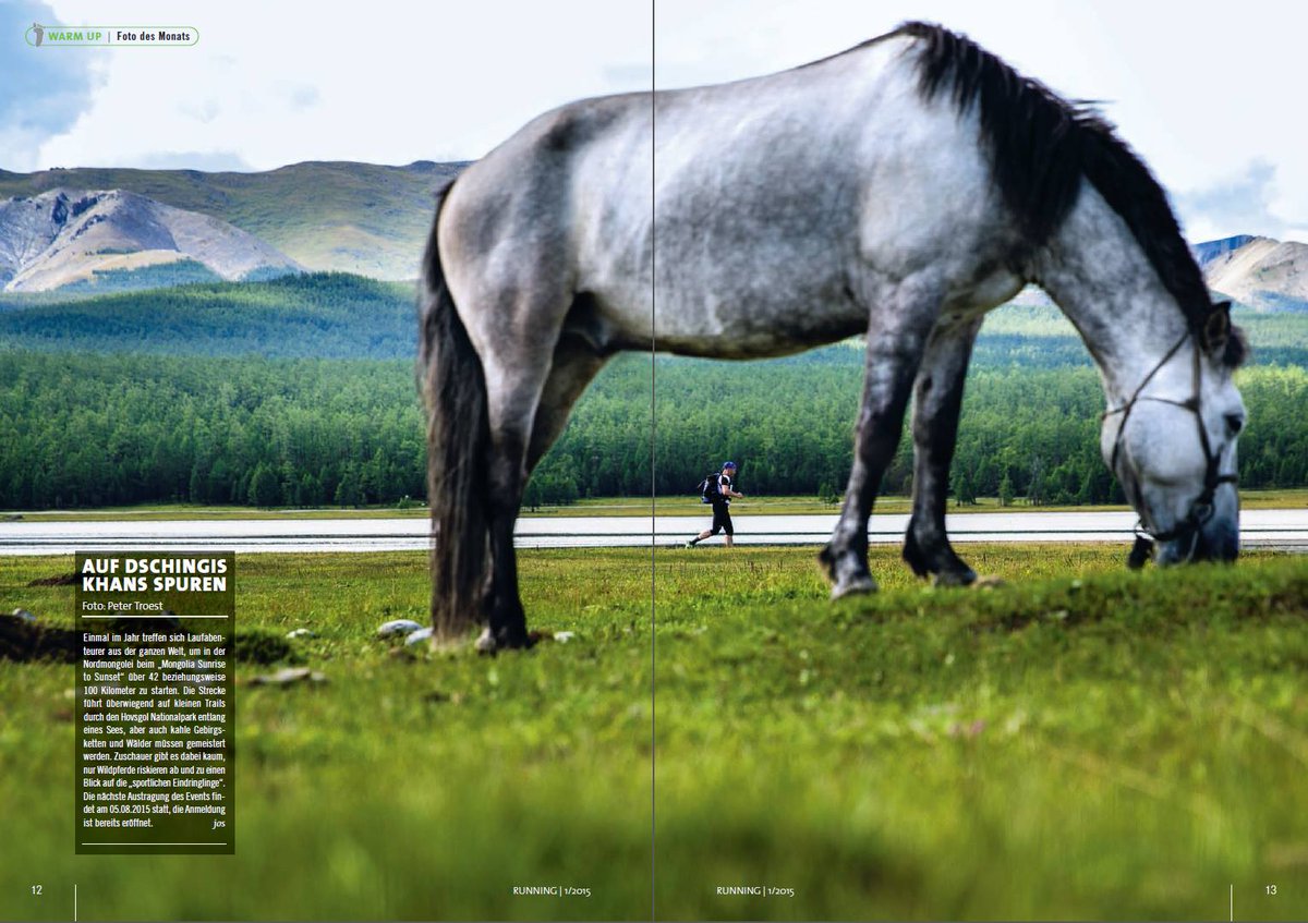 hagenpr's tweet image. German RUNNING Magazine features this great pic of #Mongolia Sunrise to Sunset #MS2S by @petertroest