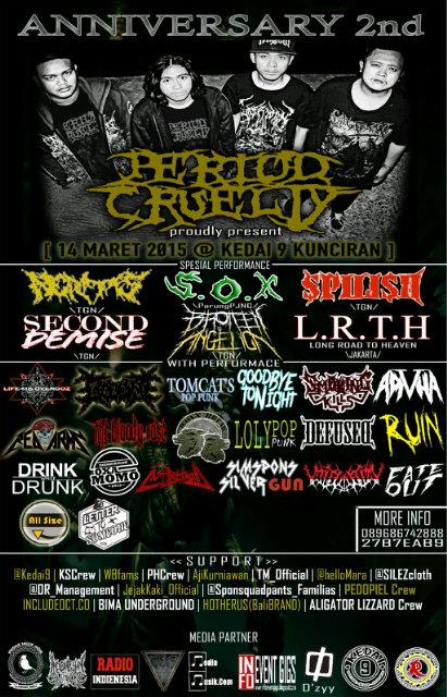 #comingsoon @crueltyperiod 2nd Anniv 14-03-15 @9Kedai_gigs | Need More Band &amp; 150K + 5 Share | INFO: PIN:27B7EAB9