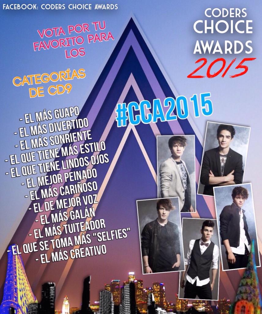 CodersChoiceAs's tweet image. #Coders sigan votando para los #CCA2015 juro que no se arrepentirán!! Nominen a su favorito de los chicos de #CD9!!