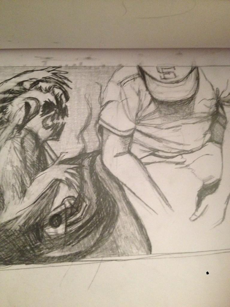 kmanningart's tweet photo. @livescifi same growling as closet same little guy I'm sketching from closet http://t.co/WjtNUNmfG2
