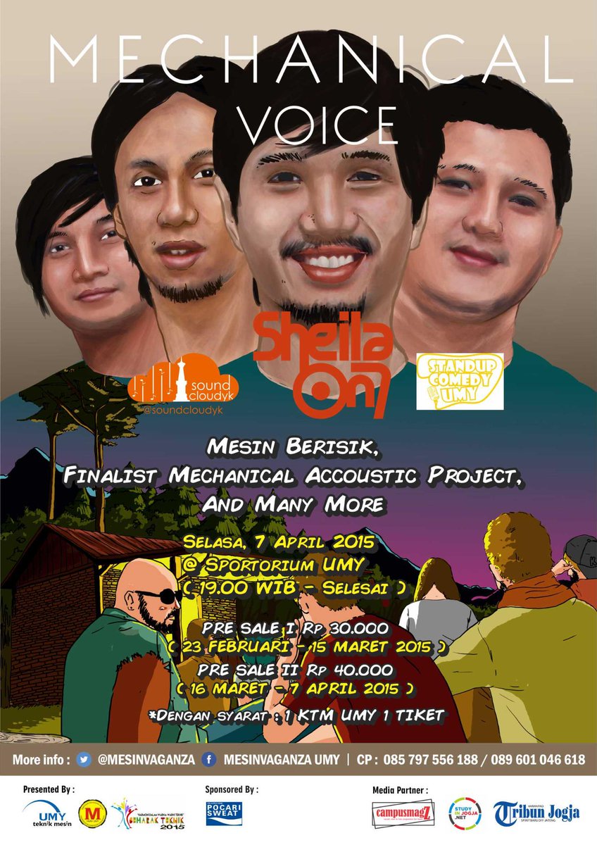 hmmumyevent's tweet photo. @kmpp_umy Mechanical Voice /Sheila On 7,Soundcloud YK,dll/Intern 1 KTM UMY 1 TIKET /PRE SALE 30rb 085797556188 https://t.co/HyRgFKbrBg