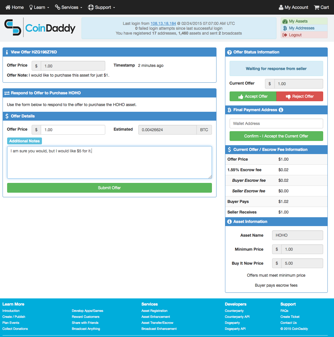 coin_daddy's tweet photo. Asset Transfer/Escrow service - buy/sell assets - March 1st on coindaddy.io #CoinDaddy #Counterparty #Dogeparty http://t.co/aDqrSGwoz1