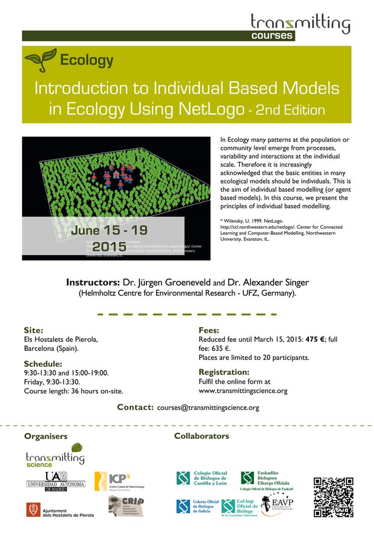 TransmitScience's tweet image. Jun 15-19: #TScourse Individual Based Models using #Netlogo #agentbasedmodel #ABMs @netlogo ow.ly/ILg7p